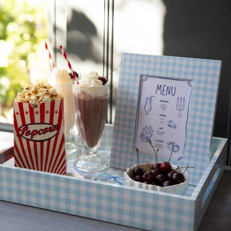 Blue Medium Gingham Tray - Image 3