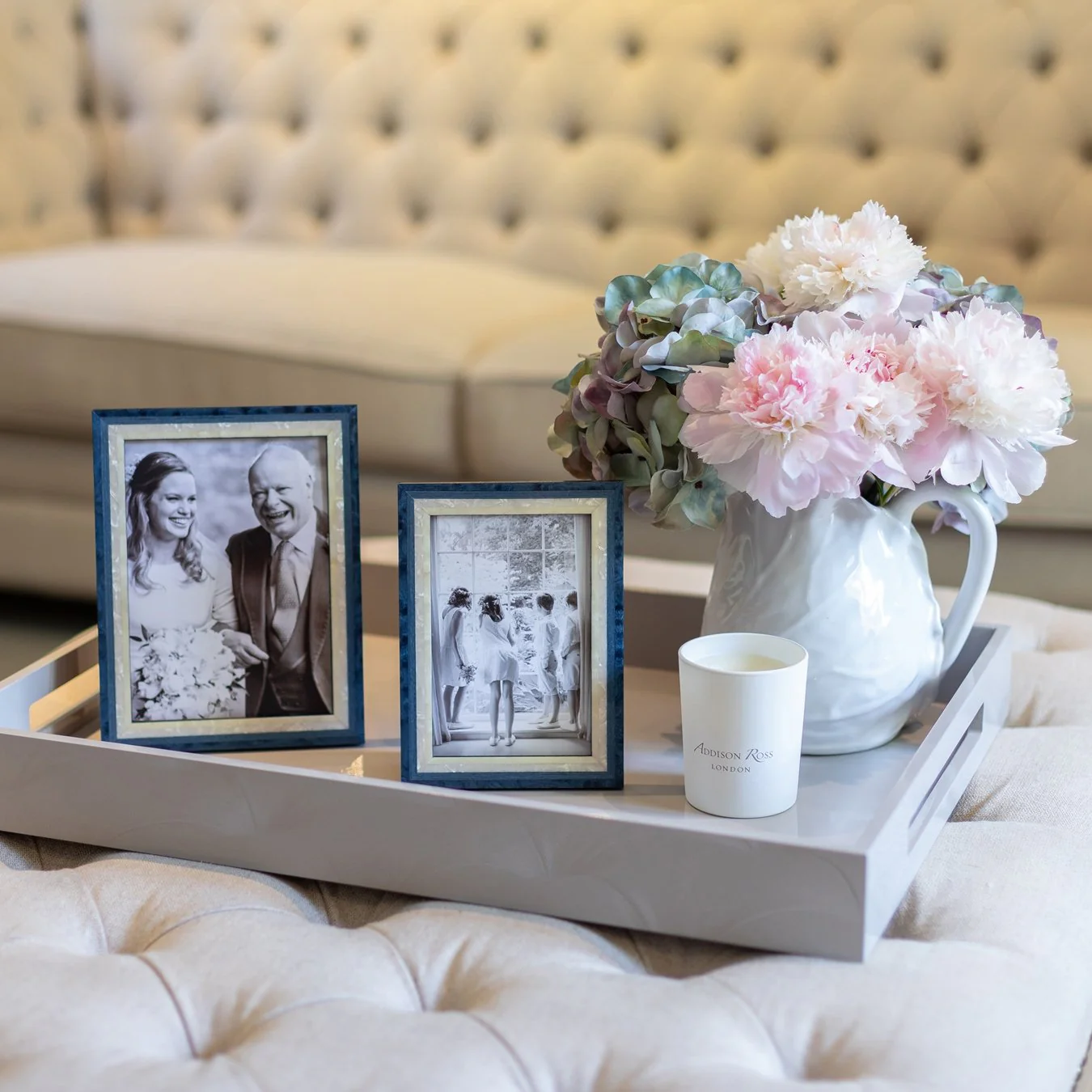 Blue Studio Mother of Pearl Marquetry Frame - Image 3