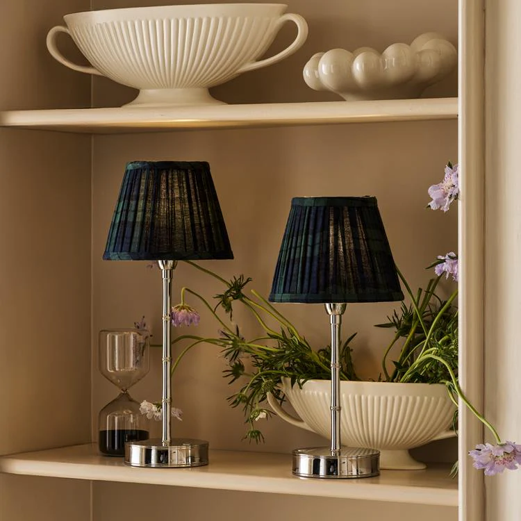 Navy Tartan Empire Lampshade - 16cm - Image 3