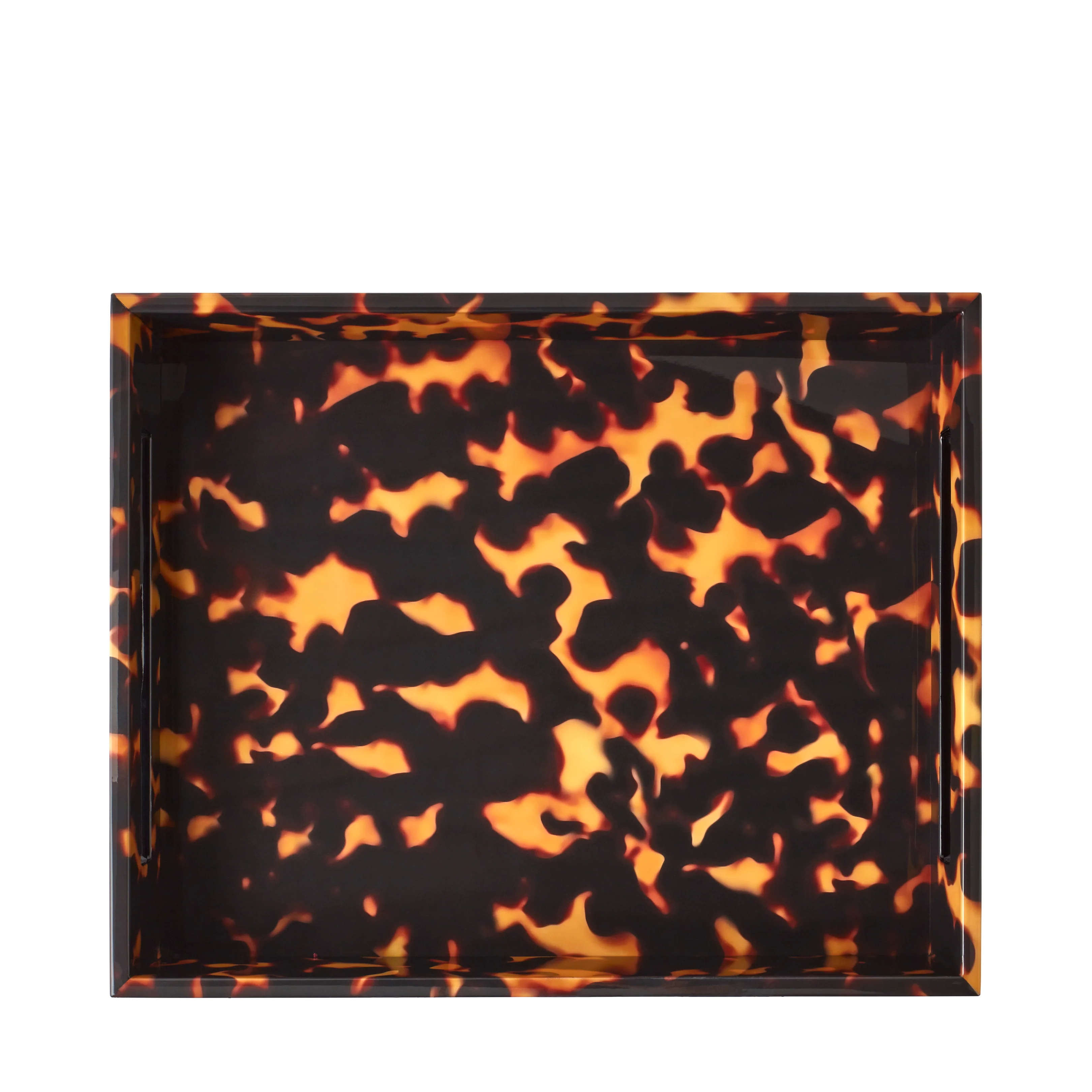 Faux Tortoiseshell Medium Lacquered Serving Tray - Image 3