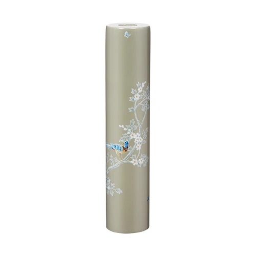 Grey Chinoiserie Candlestick