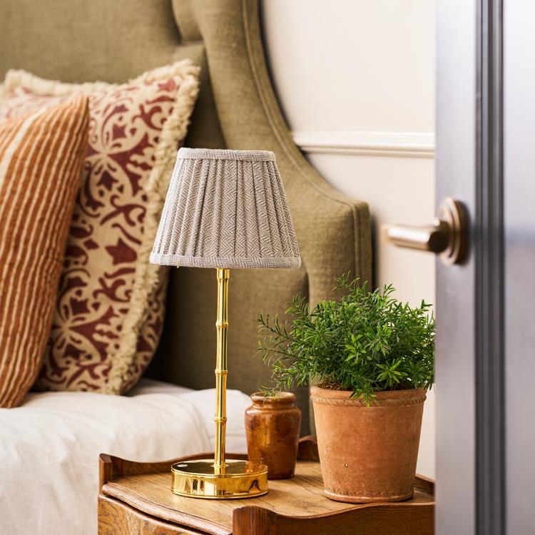 Herringbone Light Grey Empire Lampshade - 16cm - Image 3