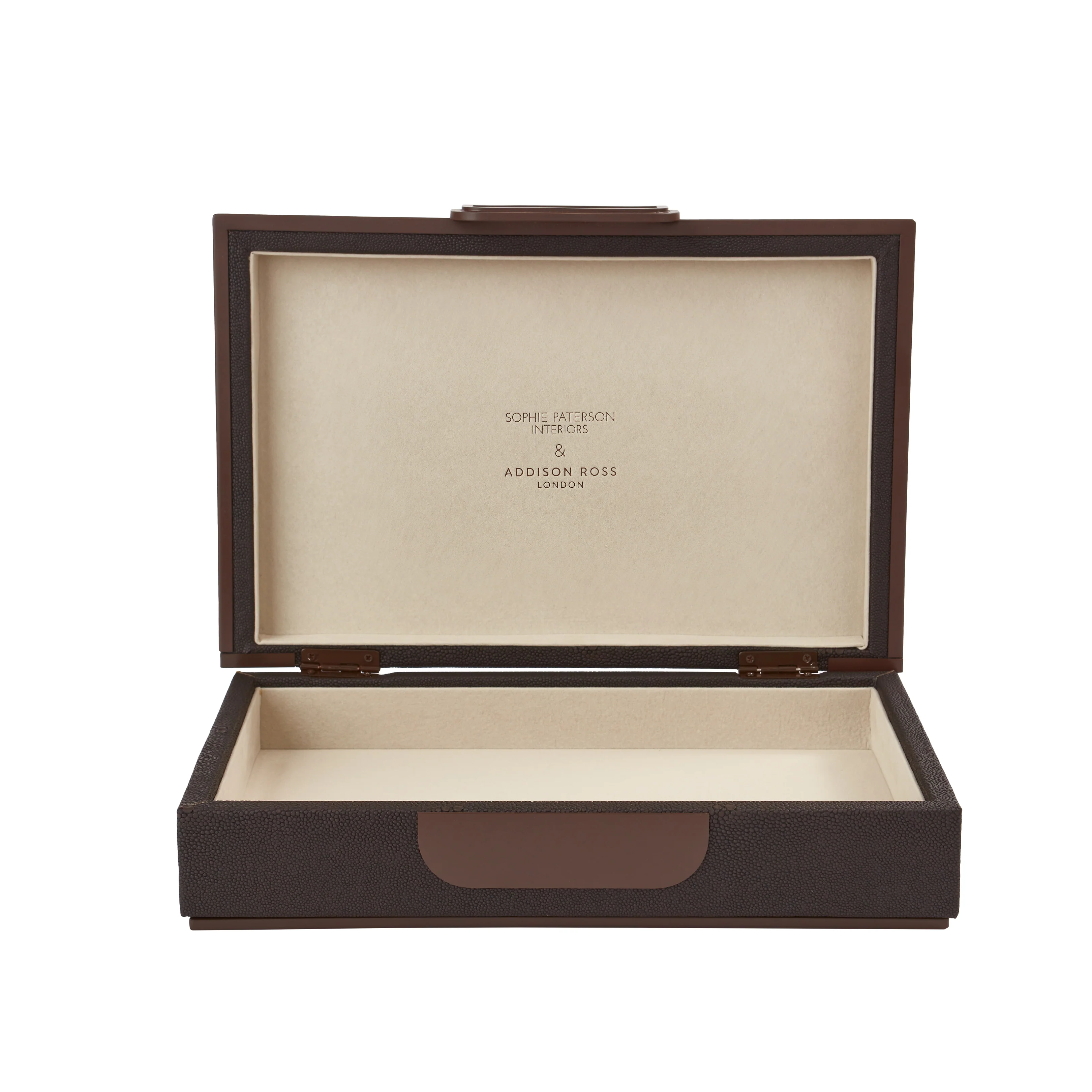 Large Anthracite Faux Shagreen Box - Image 2