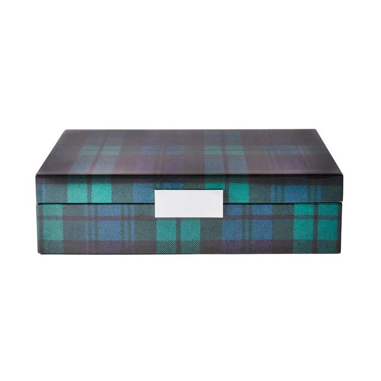 Large Black Watch Tartan Box with Silver - Image 2