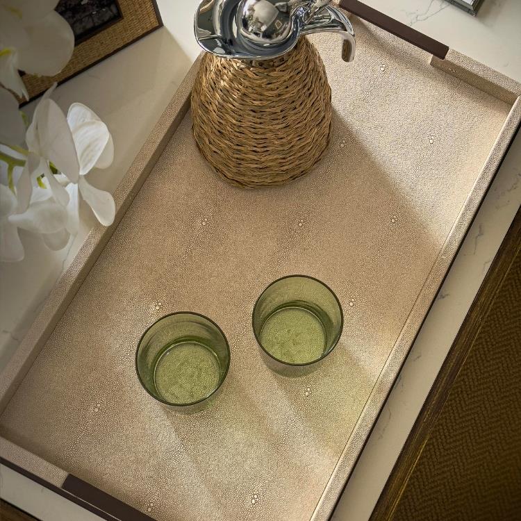 Large Ecru Shagreen Tray - Image 2