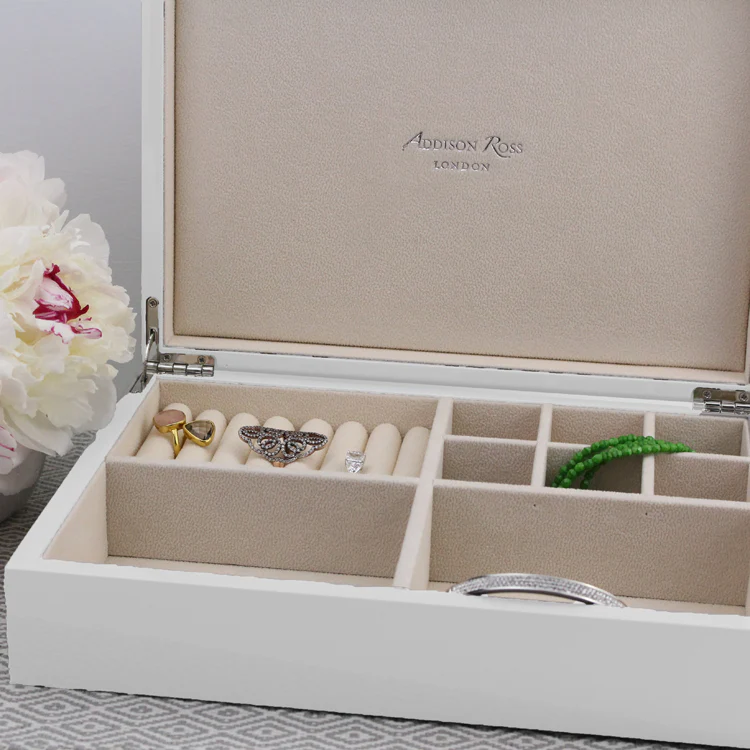 Large White Jewellery Box with Gold - Image 3