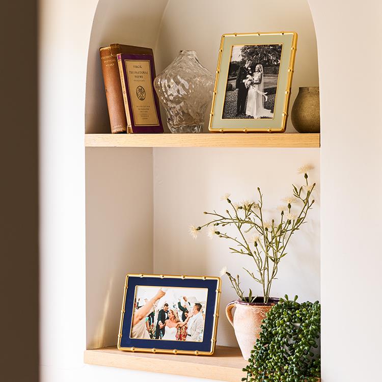 Navy & Gold Bamboo Enamel Photo Frame - Image 2