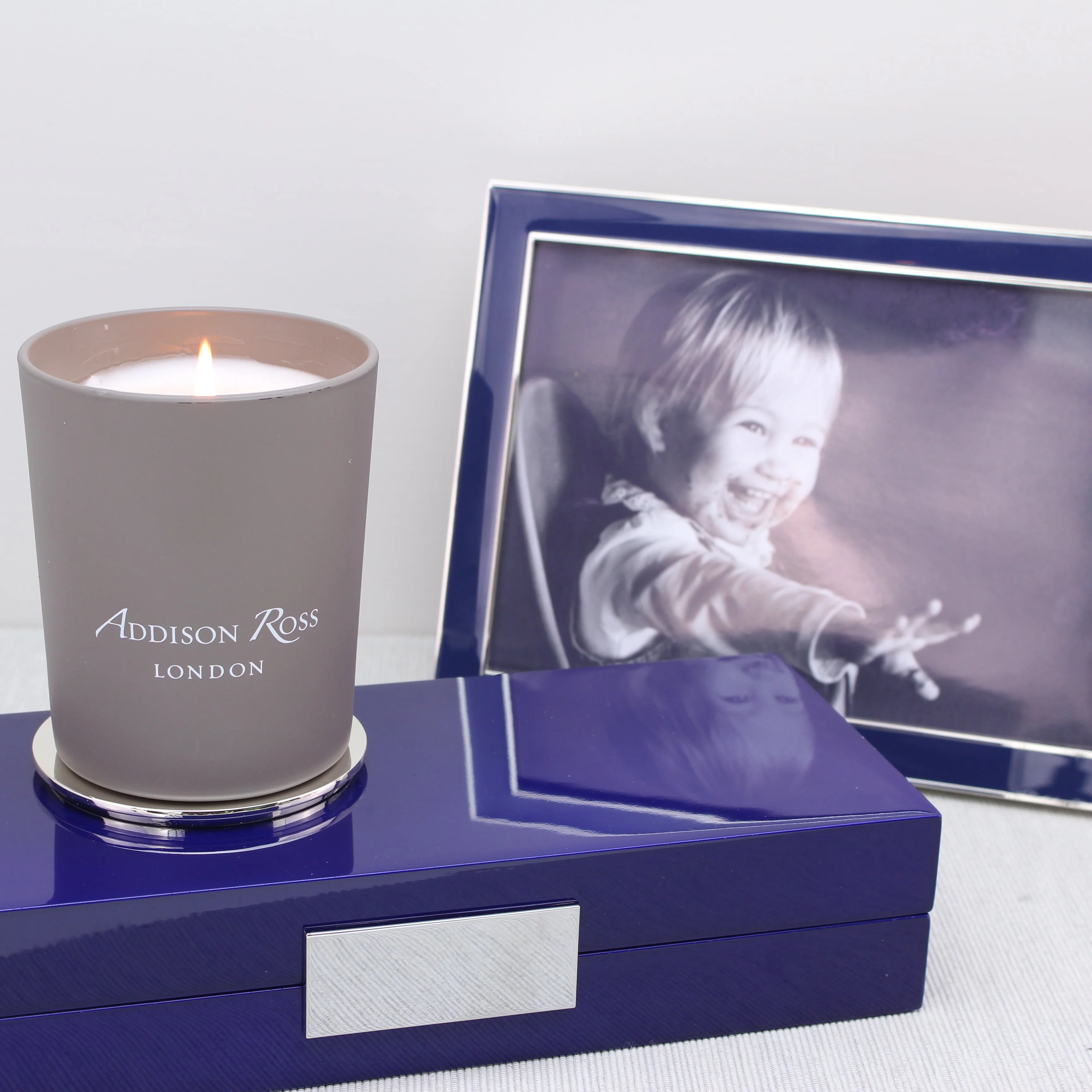Navy Lacquer Box With Silver - Image 3