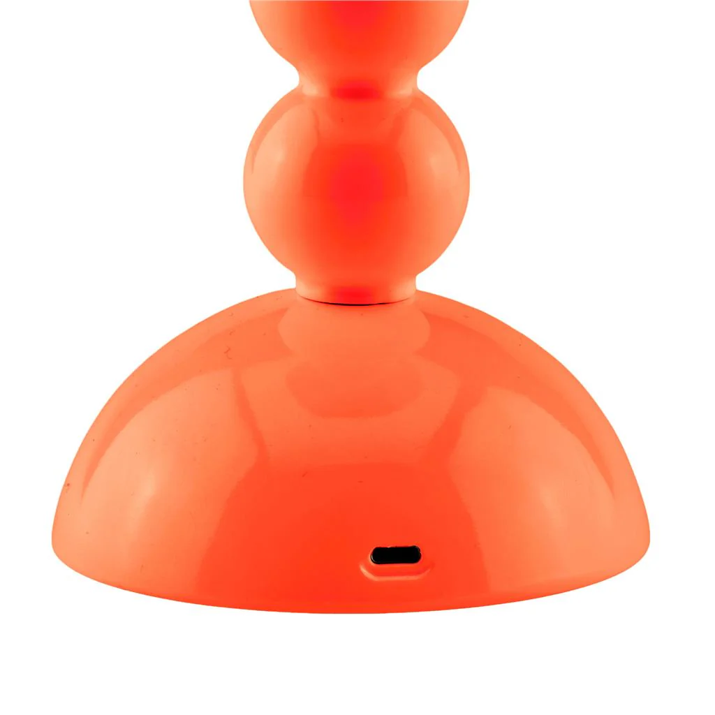 Orange Lacquer Rechargeable Bobbin LED Lamp - Image 3