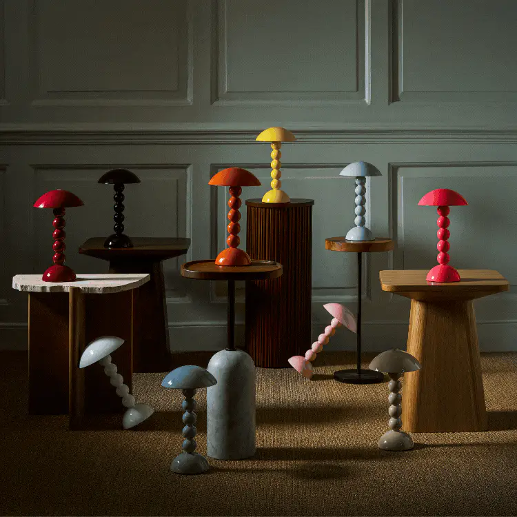 Orange Lacquer Rechargeable Bobbin LED Lamp - Image 5