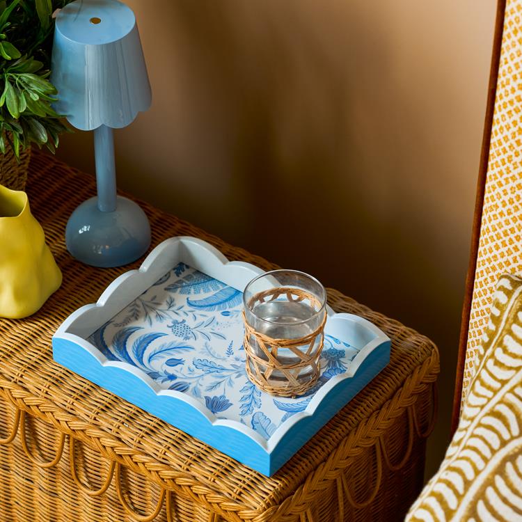 Palm Beach Blue Lacquered Scallop Small Tray - Image 2