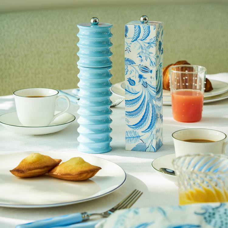 Palm Beach Blue Square Pillar Salt or Pepper Mill - Image 2