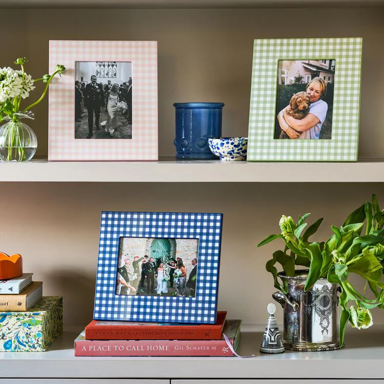 Pink Gingham Lacquer Photo Frame - Image 2