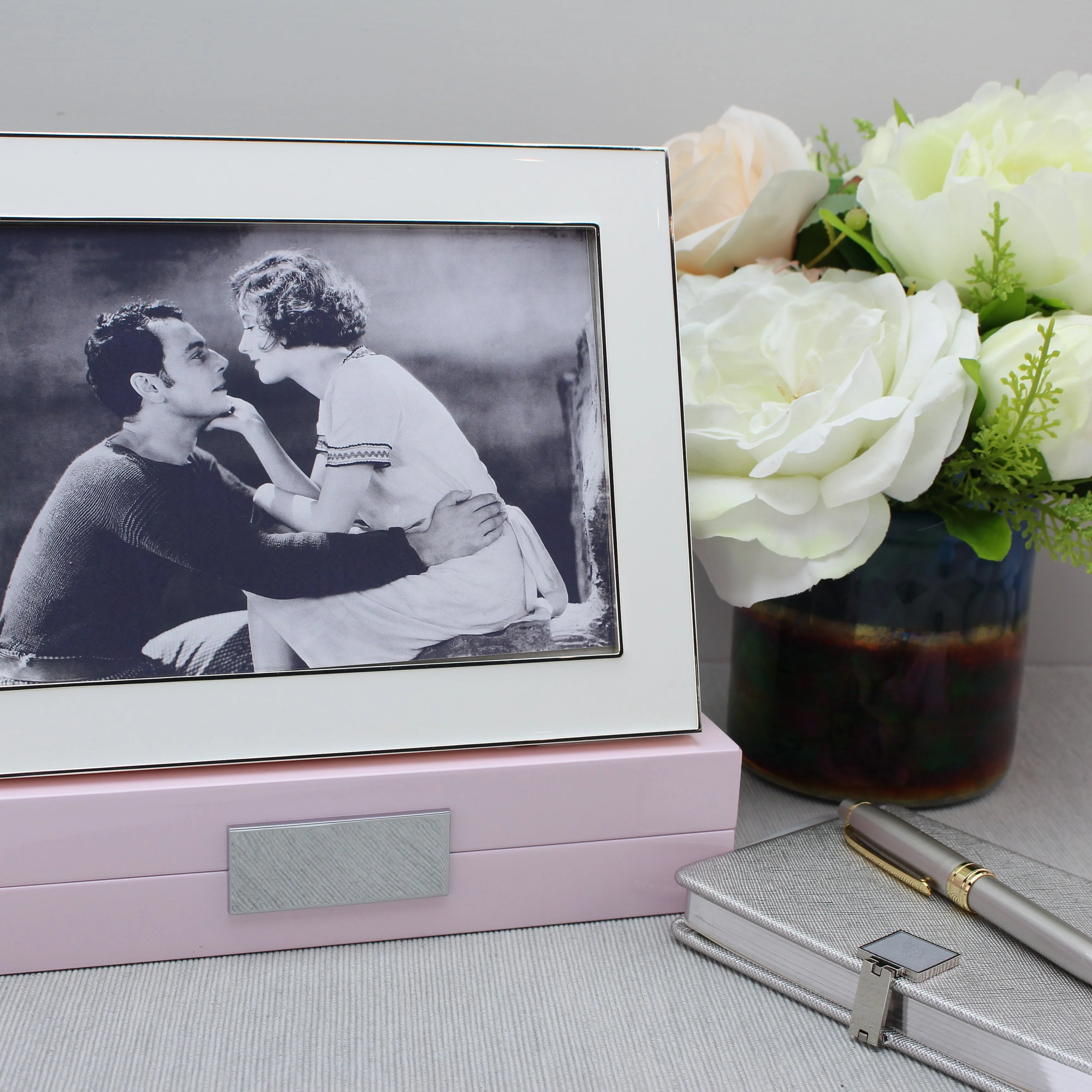 Pink Lacquer Box With Silver - Image 4