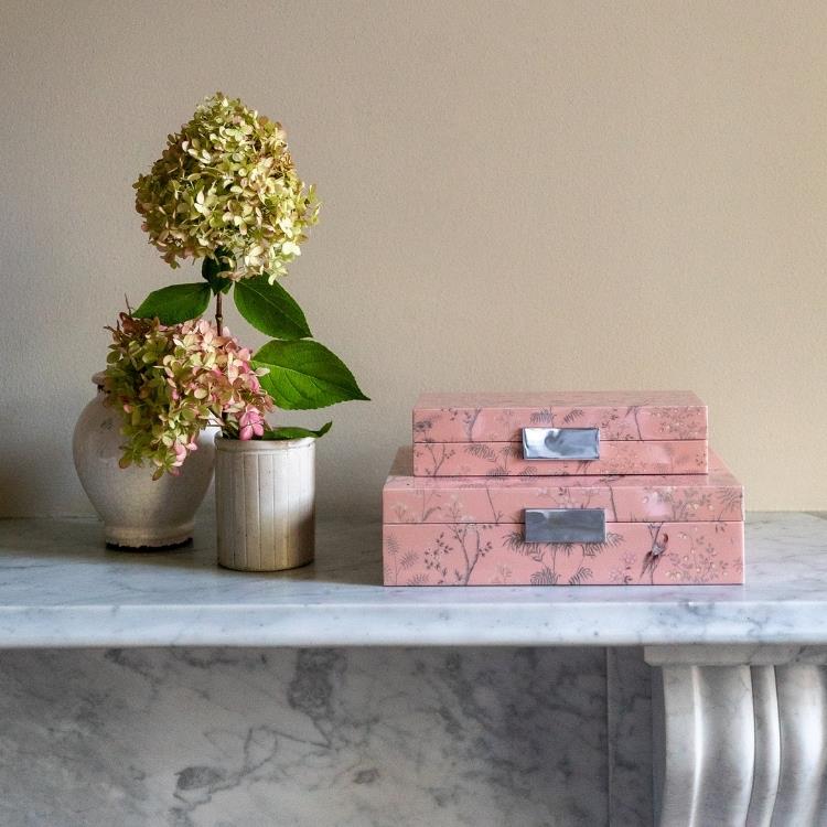 Pink Chinoiserie Box with Silver - Image 4