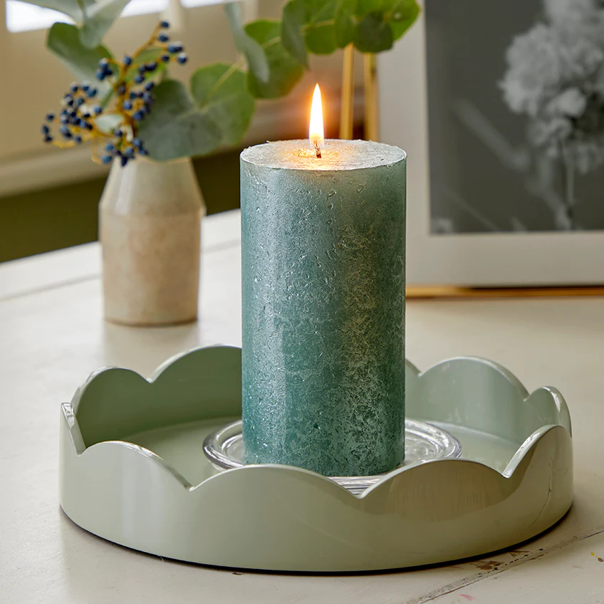 Sage Green Small Scallop Round Tray - Image 3