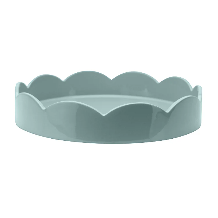 Pale Denim Blue Small Round Scallop Tray