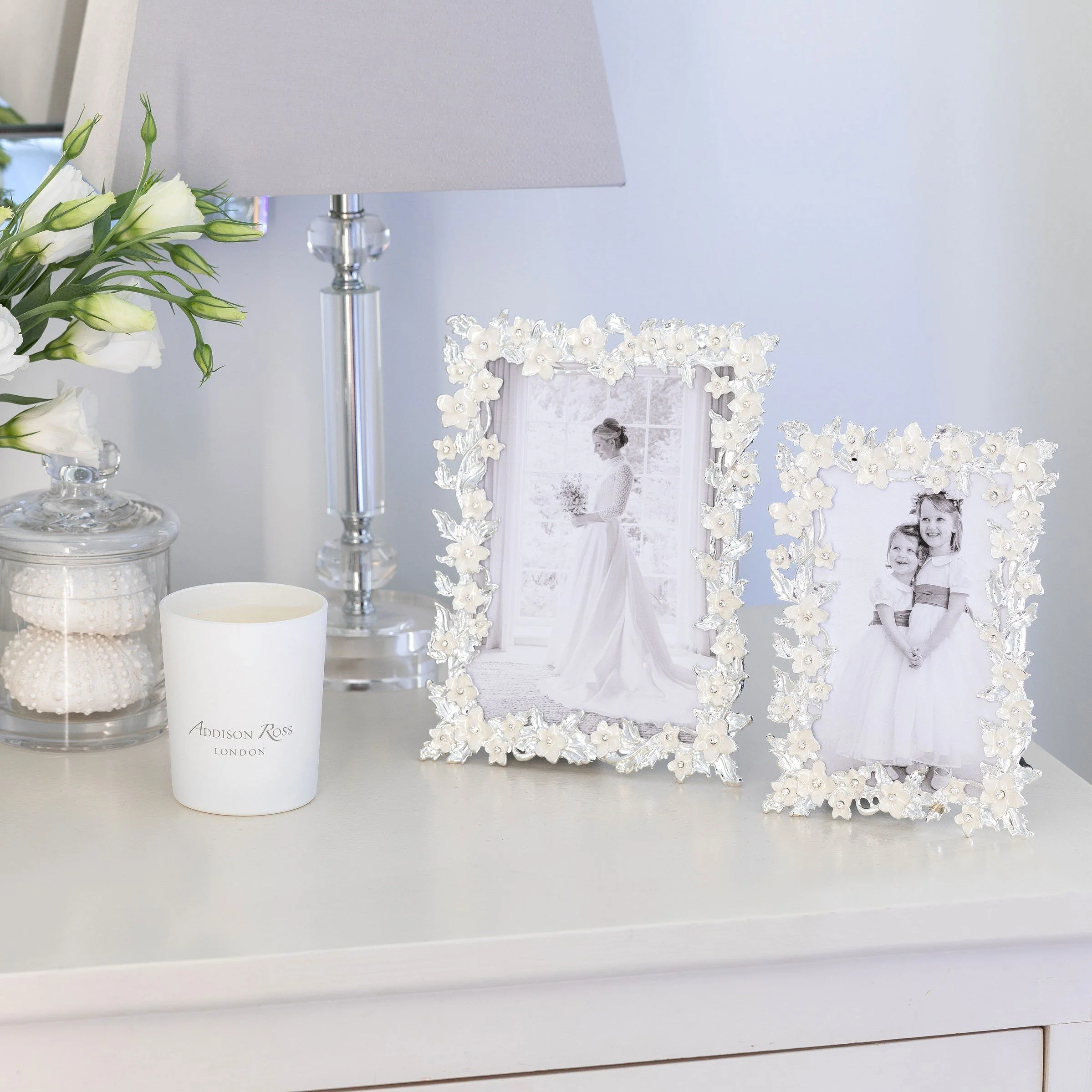 Silver & White Flower Frame - Image 4