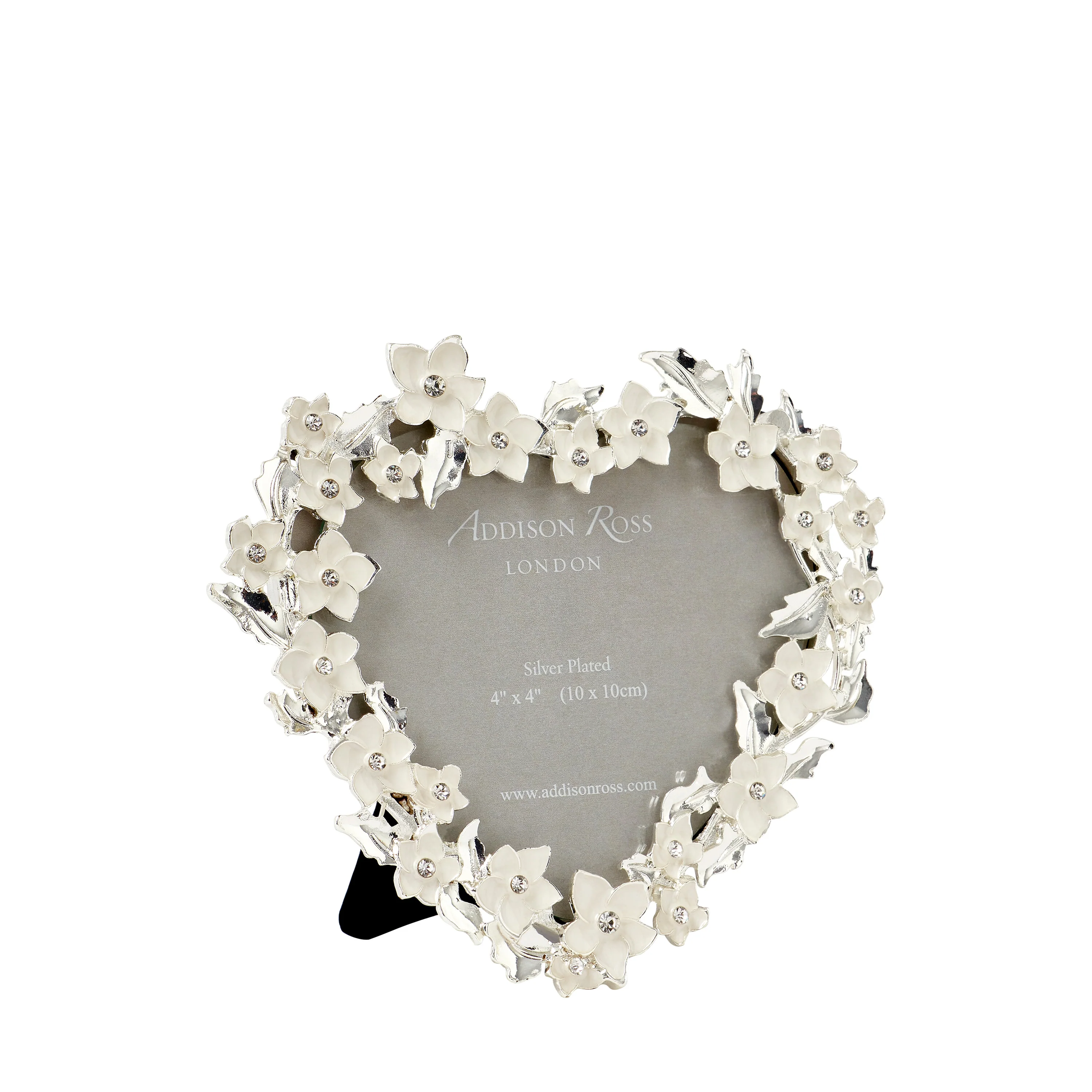 Silver & White Heart Flower Frame