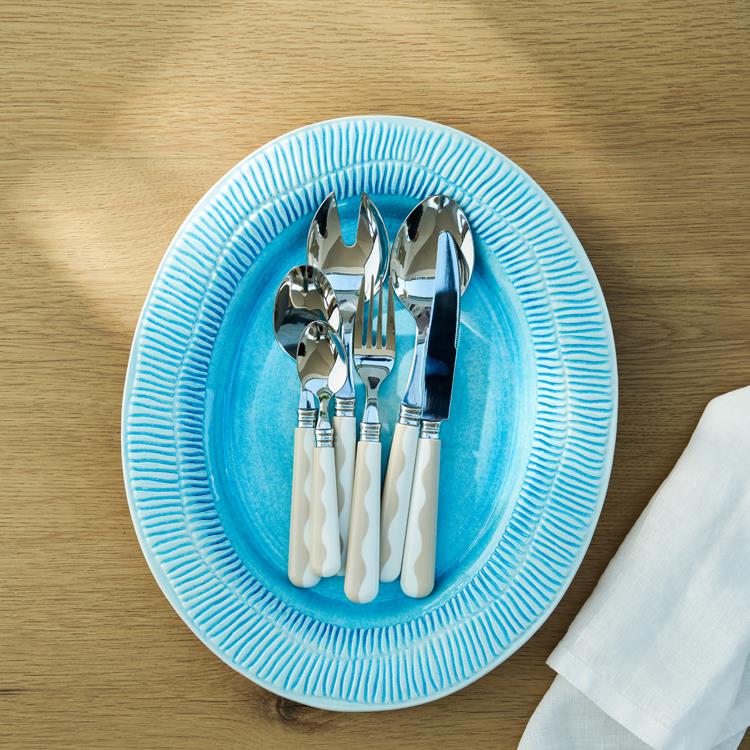 Wave Salad Servers - Cappuccino & White (2‑Piece Set) - Image 3