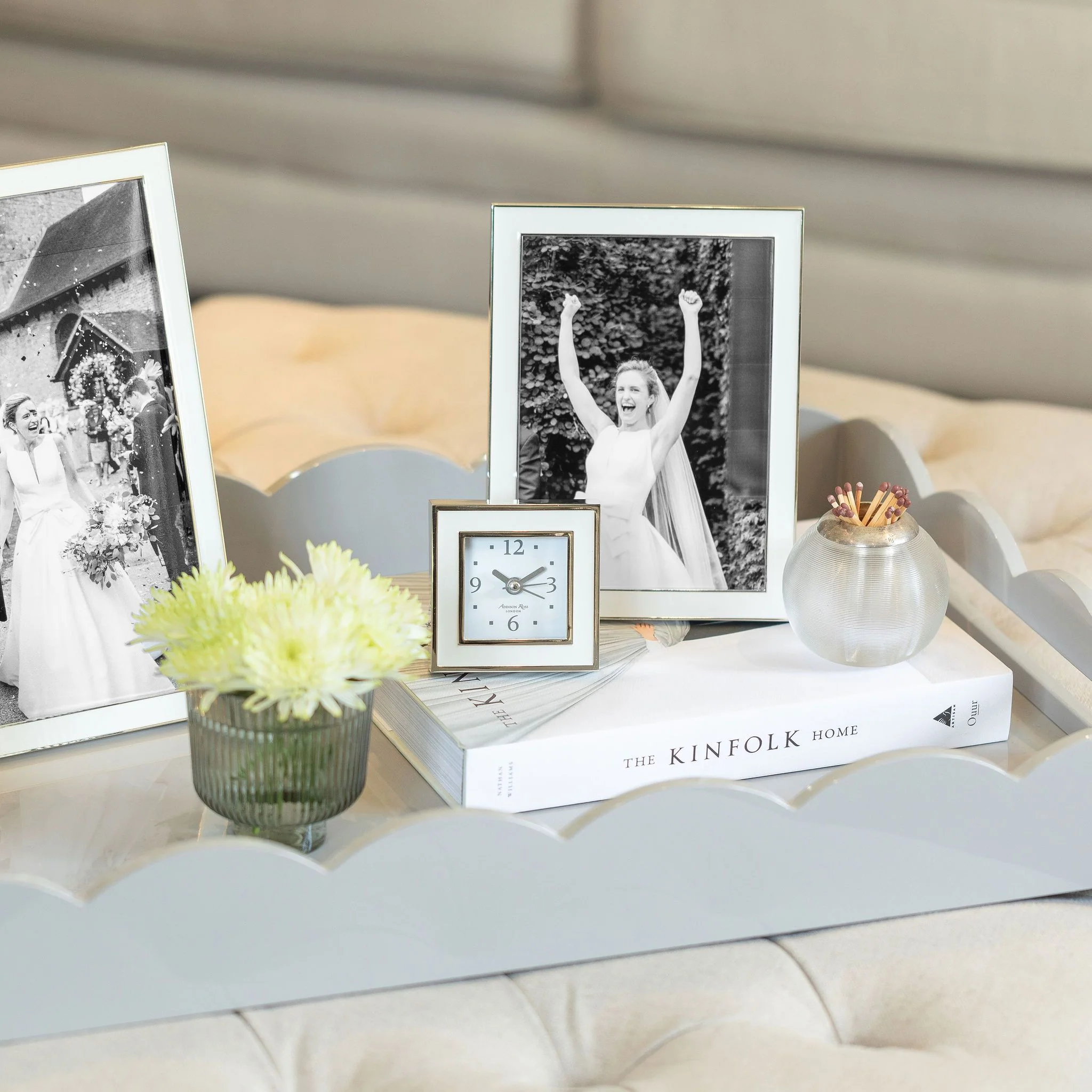 White & Silver Square Silent Alarm Clock - Image 2
