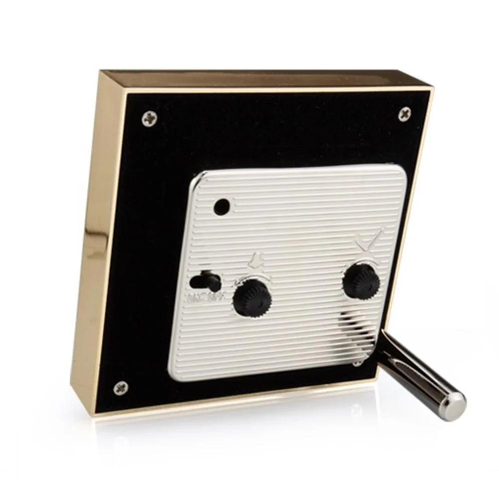 White & Gold Square Silent Alarm Clock - Image 3