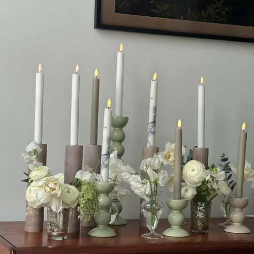 White Wax LED Candles - Set of 2 - Image 3