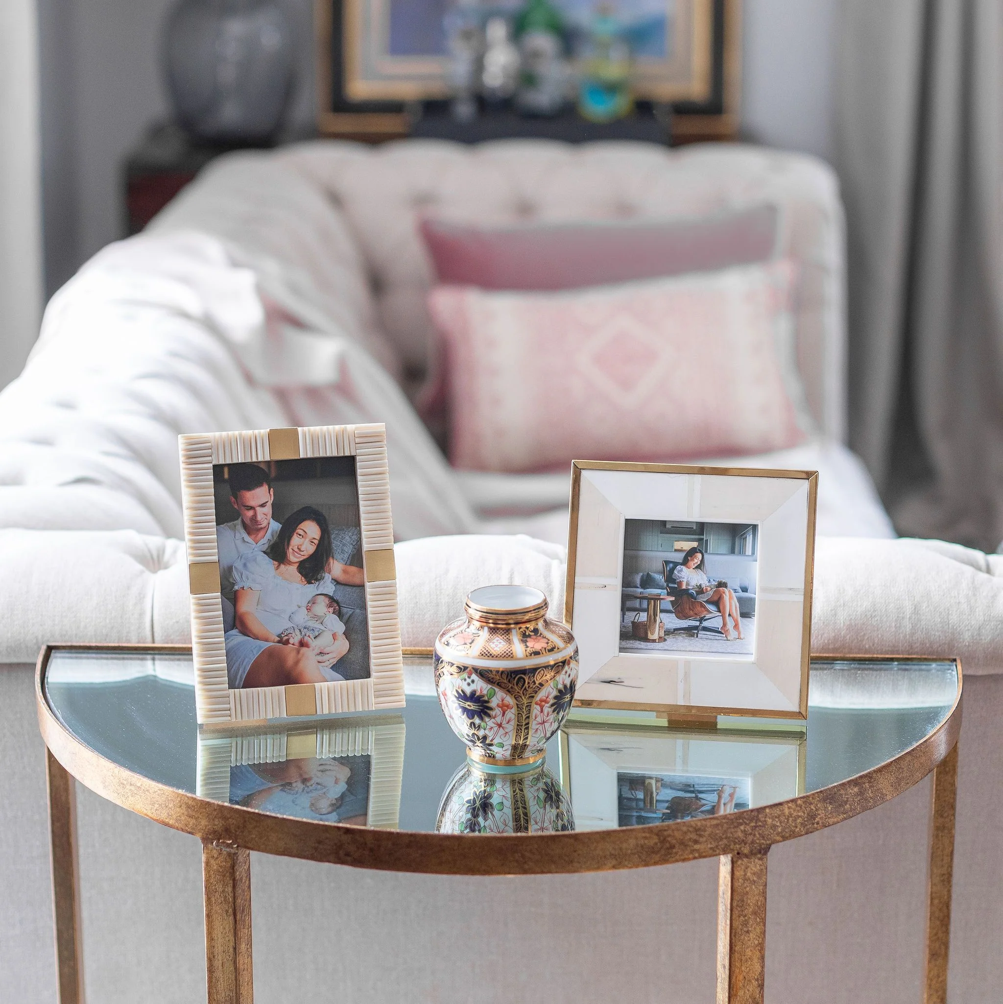 White Striped Bone 4 x 6 Photo Frame - Image 2